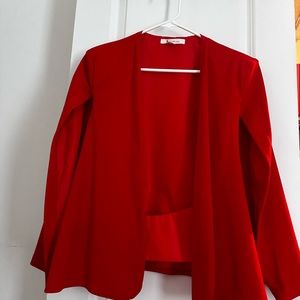 Red cover up blazer